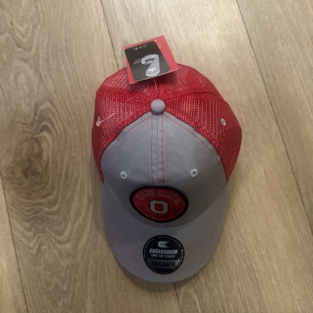 Colosseum Grey Ohio State Buckeyes Trucker Adjustable Hat SnapBack OSFM NWT - Picture 2 of 6